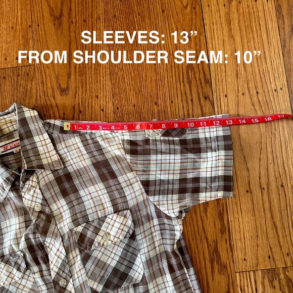 VINTAGE WEEDS BUTTON DOWN SHORT SLEEVE SHIRT MENS SMALL KHAKI/TAN/BROWN/RED - Picture 4 of 10